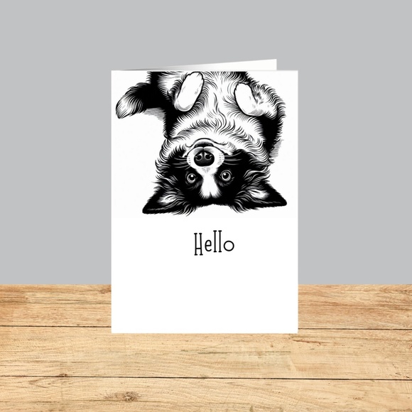 Whimsical Border Collie Blank Notecards with Peel and Stick Envelopes - Picture 9 of 11